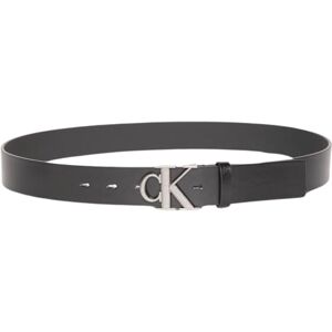 Calvin Herren Gürtel Monogram Buckle 3,5 cm mit Monogramm-Schnalle, Schwarz (Black/Antique Silver), 90 cm Calvin Herren Gürtel Monogram Buckle 3,5 cm mit Monogramm-Schnalle, Schwarz (Black/Antique Silver), 90 cm