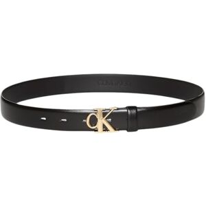 Calvin Damen Gürtel Buckle 3,0 cm mit Monogramm-Schnalle, Schwarz (Black/Antique Light Gold), 95 cm Calvin Damen Gürtel Buckle 3,0 cm mit Monogramm-Schnalle, Schwarz (Black/Antique Light Gold), 95 cm