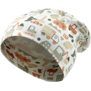 Sterntaler Beanie Bedruckt mit Bagger und Baustellen Fahrzeuge für Jungen Baby und Kinder Mütze aus warmem Sweat-Stoff Ecru, 55 Sterntaler Beanie Bedruckt mit Bagger und Baustellen Fahrzeuge für Jungen Baby und Kinder Mütze aus warmem Sweat-Stoff Ecru, 55