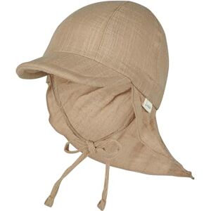 Sterntaler Schirmmütze Nacken Uni Unisex Mütze aus luftigem Baumwoll Musselin Sommermütze mit Nackenschutz Sonnenhut zum Binden Baby und Kinder Kopfbedeckung- Taupe, Größe 43 Sterntaler Schirmmütze Nacken Uni Unisex Mütze aus luftigem Baumwoll Musselin Sommermütze mit Nackenschutz Sonnenhut zum Binden Baby und Kinder Kopfbedeckung- Taupe, Größe 43
