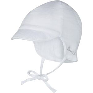 Sterntaler Schirmmütze Nacken Uni Jungen Mütze mit kleinem Nackenschutz und Bindeband Sommermütze aus luftigem Baumwoll Musselin Sonnenhut Baby und Kinder Kopfbedeckung weiß, Größe 45 Sterntaler Schirmmütze Nacken Uni Jungen Mütze mit kleinem Nackenschutz und Bindeband Sommermütze aus luftigem Baumwoll Musselin Sonnenhut Baby und Kinder Kopfbedeckung weiß, Größe 45