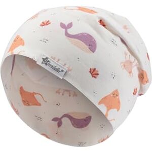 Sterntaler Beanie Unterwasser Weiche Baby Mütze aus Flammgarn Jersey mit Allover Druck Meerestiere Mädchen Mütze variabel tragbar Baby und Kinder Übergangsmütze, Ecru, Größe 47 Sterntaler Beanie Unterwasser Weiche Baby Mütze aus Flammgarn Jersey mit Allover Druck Meerestiere Mädchen Mütze variabel tragbar Baby und Kinder Übergangsmütze, Ecru, Größe 47