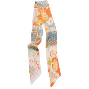JERLA Unisex Glas Haarschleife Seidenschal Seide Skinny Schal, Blume/Pink, 33.5"×1.97 JERLA Unisex Glas Haarschleife Seidenschal Seide Skinny Schal, Blume/Pink, 33.5"×1.97