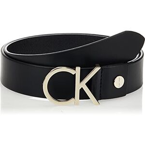 Calvin Damen Gürtel Ck Logo Belt Ledergürtel, Schwarz (Black Leather/Light Gold Buckle), 95 cm Calvin Damen Gürtel Ck Logo Belt Ledergürtel, Schwarz (Black Leather/Light Gold Buckle), 95 cm
