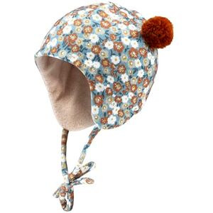 Sterntaler Inka Mütze mit Millefleurs Druck Mädchen Babymütze mit angeschnittenen Ohrenklappen und Bindeband, gefüttert mit Baumwollfleece Mütze mit Bommeln dunkeltürkis, 43 Sterntaler Inka Mütze mit Millefleurs Druck Mädchen Babymütze mit angeschnittenen Ohrenklappen und Bindeband, gefüttert mit Baumwollfleece Mütze mit Bommeln dunkeltürkis, 43