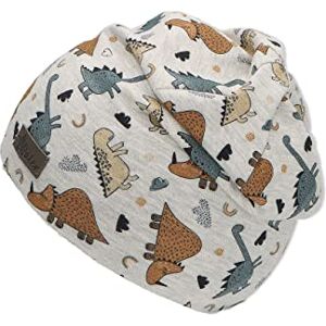 Sterntaler Beanie Dino Lässige Baby Mütze aus Melange Jersey mit allover Druck Jungen UV-Schutz 50+ Beanie Mütze variabel tragbar Baby und Kinder Übergangsmütze, silber, Größe 47 Sterntaler Beanie Dino Lässige Baby Mütze aus Melange Jersey mit allover Druck Jungen UV-Schutz 50+ Beanie Mütze variabel tragbar Baby und Kinder Übergangsmütze, silber, Größe 47