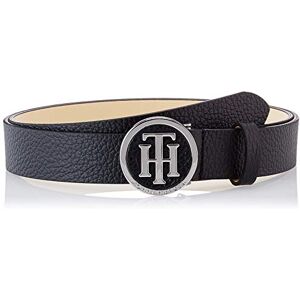 Tommy Hilfiger TH ROUND BUCKLE BELT 3.0 Gürtel Damen, Schwarz (Black), 80 Tommy Hilfiger TH ROUND BUCKLE BELT 3.0 Gürtel Damen, Schwarz (Black), 80