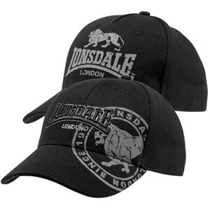 Lonsdale Unisex Leiston Double Pack Cap, Schwarz, Einheitsgröße EU Lonsdale Unisex Leiston Double Pack Cap, Schwarz, Einheitsgröße EU