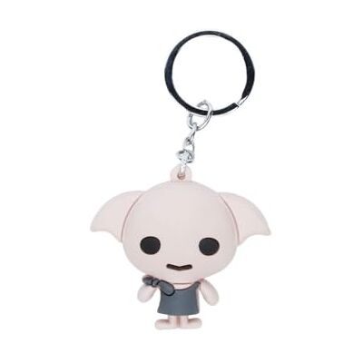 Harry Potter Dobby Chibi-Schlüsselanhänger Vinylfigur, Rosa, 4,5 x 6 cm Harry Potter Dobby Chibi-Schlüsselanhänger Vinylfigur, Rosa, 4,5 x 6 cm