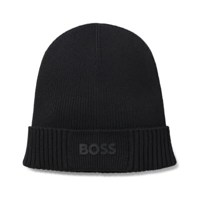 Boss Herren Asic Beanie-X Mütze aus Baumwolle und Schurwolle mit Logo-Detail Boss Herren Asic Beanie-X Mütze aus Baumwolle und Schurwolle mit Logo-Detail