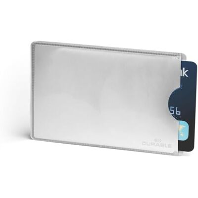 Durable Kreditkartenhülle mit RFID Schutz, 890023 TÜV-geprüfte NFC Schutzhülle für 1 Karte, Daumenstanzung, 13,56 MHz, Innenmaß 54x86 mm, Made in Germany, Made in Germany Durable Kreditkartenhülle mit RFID Schutz, 890023 TÜV-geprüfte NFC Schutzhülle für 1 Karte, Daumenstanzung, 13,56 MHz, Innenmaß 54x86 mm, Made in Germany, Made in Germany