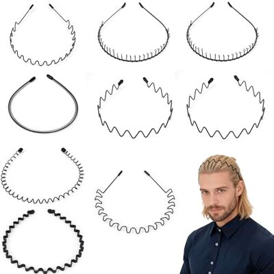 Elalove 9 Stück Metallische Wellen Haarbänder, Elastische Stirnbänder für Frauen und Männer, Sportliche Kopfband Unisex, Dünnes Haarband für Outdoor, Yoga und Alltag Elalove 9 Stück Metallische Wellen Haarbänder, Elastische Stirnbänder für Frauen und Männer, Sportliche Kopfband Unisex, Dünnes Haarband für Outdoor, Yoga und Alltag