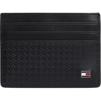 Tommy Hilfiger Herren Kartenetui Emboss aus Leder, Schwarz (Black), Einheitsgröße Tommy Hilfiger Herren Kartenetui Emboss aus Leder, Schwarz (Black), Einheitsgröße