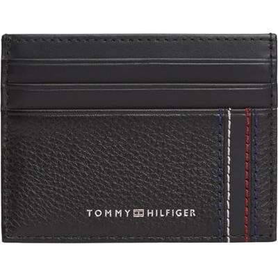 Tommy Hilfiger Herren Kartenetui Central Holder aus Leder, Schwarz (Black), Einheitsgröße Tommy Hilfiger Herren Kartenetui Central Holder aus Leder, Schwarz (Black), Einheitsgröße