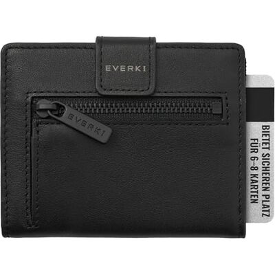 Everki RFID Geldbörse Herren Cardholder Portmonee Herren Leder, Schwarzes Portemonnaie mit Münzfach, Slim Wallet Geldbeutel mit RFID Schutz, Mini Reisegeldbeutel, RFID Mens Wallet Everki RFID Geldbörse Herren Cardholder Portmonee Herren Leder, Schwarzes Portemonnaie mit Münzfach, Slim Wallet Geldbeutel mit RFID Schutz, Mini Reisegeldbeutel, RFID Mens Wallet