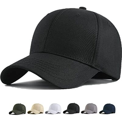 MUNULA Baseballkappe in Übergröße, für Herren mit großem Kopf, verstellbar, 59,9–68,1 cm, XXL, Schwarz, XXL/3XL MUNULA Baseballkappe in Übergröße, für Herren mit großem Kopf, verstellbar, 59,9–68,1 cm, XXL, Schwarz, XXL/3XL
