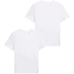 TOM TAILOR Herren T-Shirt double pack crew-neck/407, Einfarbig, Gr. XX-Large, Weiß (white 2000), 10287020910 TOM TAILOR Herren T-Shirt double pack crew-neck/407, Einfarbig, Gr. XX-Large, Weiß (white 2000), 10287020910