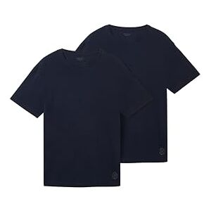 TOM TAILOR Herren Basic T-Shirt im Doppelpack,10302 Dark Blue, M TOM TAILOR Herren Basic T-Shirt im Doppelpack,10302 Dark Blue, M
