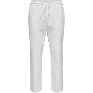 Only & Sons Herren Sweatpant ONSLINUS Crop LIN Tapered Fit XS S M L XL XXL, Größe:L, Farbe:Bright White 22024966 Only & Sons Herren Sweatpant ONSLINUS Crop LIN Tapered Fit XS S M L XL XXL, Größe:L, Farbe:Bright White 22024966