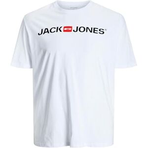 JACK & JONES Herren Designer Rundhals T-Shirt JJECORP Logo Übergrößen Kurzarm Jersey Plus +Size Shirt, Farben:Weiß, Größe:3XL JACK & JONES Herren Designer Rundhals T-Shirt JJECORP Logo Übergrößen Kurzarm Jersey Plus +Size Shirt, Farben:Weiß, Größe:3XL