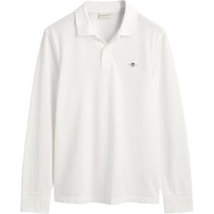 GANT Herren REG Shield LS Pique Rugger Polohemd, White, Standard GANT Herren REG Shield LS Pique Rugger Polohemd, White, Standard