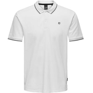 Only & Sons Herren Poloshirt ONSFLETCHER Regular Fit XS S M L XL XXL, Größe:L, Farbe:Bright White Black Contrast Stripe 22024827 Only & Sons Herren Poloshirt ONSFLETCHER Regular Fit XS S M L XL XXL, Größe:L, Farbe:Bright White Black Contrast Stripe 22024827