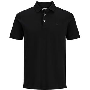 JACK & JONES Herren Slim Fit Polo Shirt JJEPAULOS Uni Sommer Hemd Kragen Kurz Arm Basic Pique Cotton, Black/Detail:Tonal/Black/Slim, M JACK & JONES Herren Slim Fit Polo Shirt JJEPAULOS Uni Sommer Hemd Kragen Kurz Arm Basic Pique Cotton, Black/Detail:Tonal/Black/Slim, M