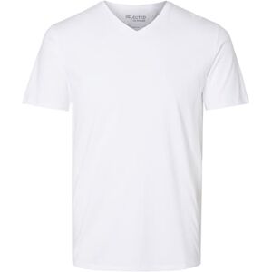 SELECTED HOMME Herren Selected V-Ausschnitt T-Shirt Einfarbiges Basic Kurzarm Shirt SLHNEWPIMA Stretch Baumwolle, Farben:Weiß, Größe:XL SELECTED HOMME Herren Selected V-Ausschnitt T-Shirt Einfarbiges Basic Kurzarm Shirt SLHNEWPIMA Stretch Baumwolle, Farben:Weiß, Größe:XL