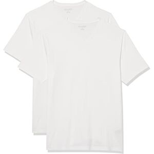 Amazon Essentials Herren T-Shirt Slim Fit Kurzarm V-Ausschnitt 2er Pack Weiß Large Amazon Essentials Herren T-Shirt Slim Fit Kurzarm V-Ausschnitt 2er Pack Weiß Large