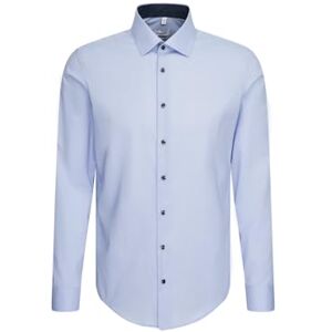 Seidensticker Herren Mens Slim Patch Longsleeve Cotton Shirt, Hellblau(693690), 41 EU Seidensticker Herren Mens Slim Patch Longsleeve Cotton Shirt, Hellblau(693690), 41 EU