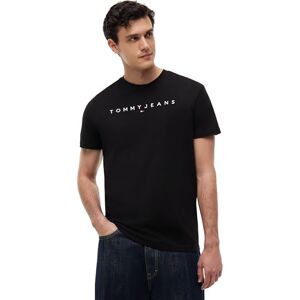 Tommy Jeans TJM Reg Linear Logo Tee EXT Kurzarm-T-Shirt, Herren, Schwarz (Black), M Tommy Jeans TJM Reg Linear Logo Tee EXT Kurzarm-T-Shirt, Herren, Schwarz (Black), M