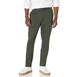 Amazon Essentials Herren Faltenresistente Stretch-Chinohose mit schmaler Passform und flacher Vorderseite, Dunkles Olivgrün, 31W / 34L Amazon Essentials Herren Faltenresistente Stretch-Chinohose mit schmaler Passform und flacher Vorderseite, Dunkles Olivgrün, 31W / 34L