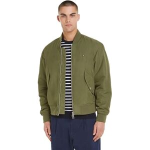 Tommy Hilfiger Herren Bomberjacke Authentic Bomber mit Reißverschluss, Grün (Utility Olive), L Tommy Hilfiger Herren Bomberjacke Authentic Bomber mit Reißverschluss, Grün (Utility Olive), L