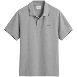 GANT Herren Tipping SS Pique Rugger Polohemd, Grey Melange, XL GANT Herren Tipping SS Pique Rugger Polohemd, Grey Melange, XL
