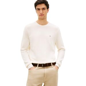 Tommy Hilfiger Herren Pullover Essential Structure Crew Neck Regular Fit, Elfenbein (Ivory Petal), L Tommy Hilfiger Herren Pullover Essential Structure Crew Neck Regular Fit, Elfenbein (Ivory Petal), L
