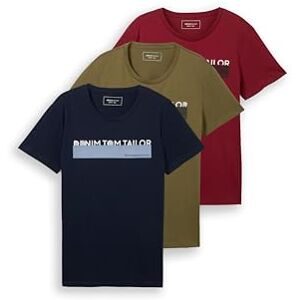 TOM TAILOR Denim Herren Triplepack T-Shirt mit Print 11279 Dry Greyish Olive XL TOM TAILOR Denim Herren Triplepack T-Shirt mit Print 11279 Dry Greyish Olive XL