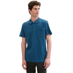 TOM TAILOR Herren Basic Poloshirt mit Struktur, Moss Blue, XL TOM TAILOR Herren Basic Poloshirt mit Struktur, Moss Blue, XL