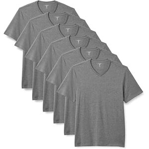 Amazon Essentials Herren Kurzärmeliger V-Ausschnitt in normaler Passform, 6er-Pack, Grau Meliert, XS Amazon Essentials Herren Kurzärmeliger V-Ausschnitt in normaler Passform, 6er-Pack, Grau Meliert, XS