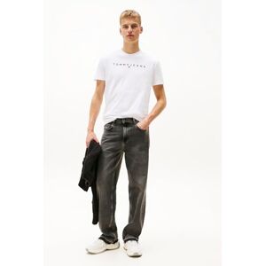 Tommy Jeans TJM Reg Linear Logo Tee EXT Kurzarm-T-Shirt, Herren, Weiß (White), M Tommy Jeans TJM Reg Linear Logo Tee EXT Kurzarm-T-Shirt, Herren, Weiß (White), M