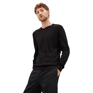 TOM TAILOR Herren 1012820 Basic Strickpullover Mit V-Ausschnitt, 29999 Black, M EU TOM TAILOR Herren 1012820 Basic Strickpullover Mit V-Ausschnitt, 29999 Black, M EU
