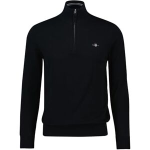 GANT Herren Classic Cotton Half Zip Pullover, Black, M GANT Herren Classic Cotton Half Zip Pullover, Black, M