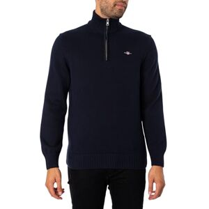GANT Herren Casual Cotton Halfzip BAUMWOLLPULLOVER MIT KURZEM REIßVERSCHLUSS, Abendblau, L EU GANT Herren Casual Cotton Halfzip BAUMWOLLPULLOVER MIT KURZEM REIßVERSCHLUSS, Abendblau, L EU