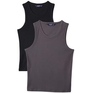 Amazon Essentials Herren Slim-Fit-Tanktop Mit Rippstrick, 2er-Pack, Anthrazit/Schwarz, L Amazon Essentials Herren Slim-Fit-Tanktop Mit Rippstrick, 2er-Pack, Anthrazit/Schwarz, L