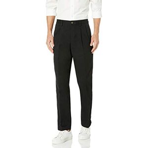 Amazon Essentials Men's Classic-Fit Wrinkle-Resistant Pleated Chino Pant, True Black, 36W x 34L Amazon Essentials Men's Classic-Fit Wrinkle-Resistant Pleated Chino Pant, True Black, 36W x 34L