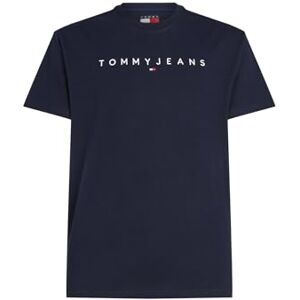 Tommy Jeans TJM Reg Linear Logo Tee EXT Kurzarm-T-Shirt, Herren, Blau (Dark Night Navy), XL Tommy Jeans TJM Reg Linear Logo Tee EXT Kurzarm-T-Shirt, Herren, Blau (Dark Night Navy), XL
