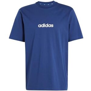 Adidas Herren Essentials Linear Single Jersey Shirt, Dark Blue/White, L Adidas Herren Essentials Linear Single Jersey Shirt, Dark Blue/White, L