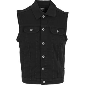 Urban Classics Herren Denim Vest – Jeansweste aus Baumwolle mit Knopfleiste, Brusttaschen und Kragen, ärmellose Weste für Streetwear, Freizeit & Alltag,blackdark,5XL Urban Classics Herren Denim Vest – Jeansweste aus Baumwolle mit Knopfleiste, Brusttaschen und Kragen, ärmellose Weste für Streetwear, Freizeit & Alltag,blackdark,5XL