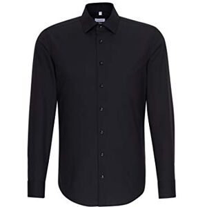 Seidensticker Herren Mens Slim Longsleeve Cotton Business Shirt, Schwarz(675198), 40 EU Seidensticker Herren Mens Slim Longsleeve Cotton Business Shirt, Schwarz(675198), 40 EU