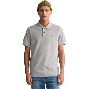 GANT Herren Reg Shield Pique Polohemd, Grey Melange, M EU GANT Herren Reg Shield Pique Polohemd, Grey Melange, M EU