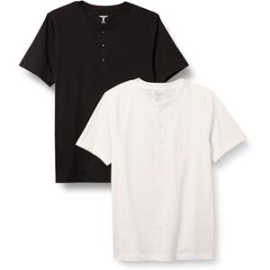 Amazon Essentials Herren Kurzärmliges Henley-T-Shirt aus Baumwolle, 2er-Pack, Schwarz/Weiß, XXL Amazon Essentials Herren Kurzärmliges Henley-T-Shirt aus Baumwolle, 2er-Pack, Schwarz/Weiß, XXL